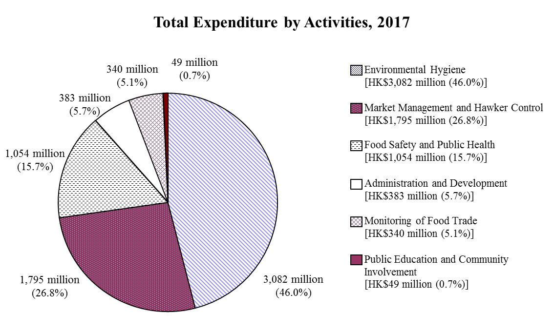 Graph of Total Expenditure by Activities in 2017