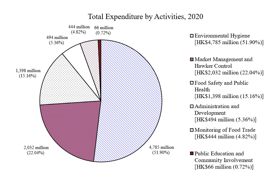 Graph of Total Expenditure by Activities in 2020