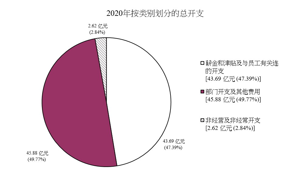 2020年按类别划分的总开支图表